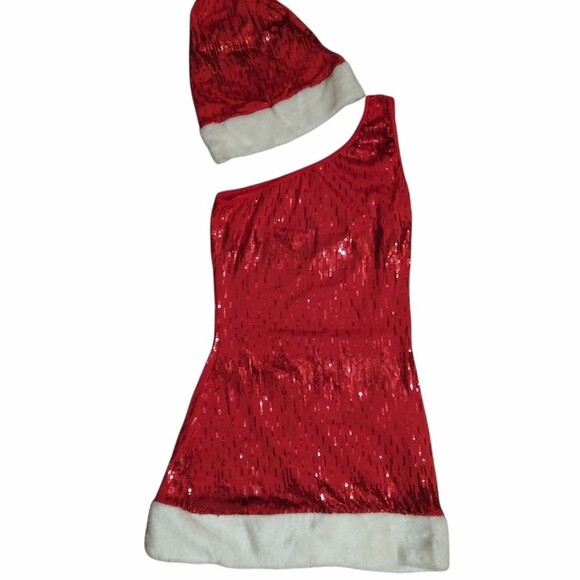 Leg Avenue Ms Sexy in Sequins Holiday Christmas Costume Mrs Claus Holiday - Picture 7 of 12